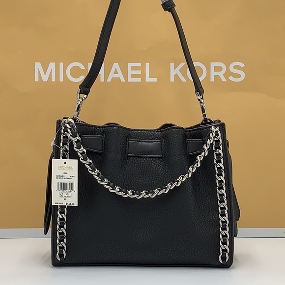 MICHAEL KORS
Mina Small Belted Pebbled Leather Chain Crossbody Bag Black color - Picture 7 of 15